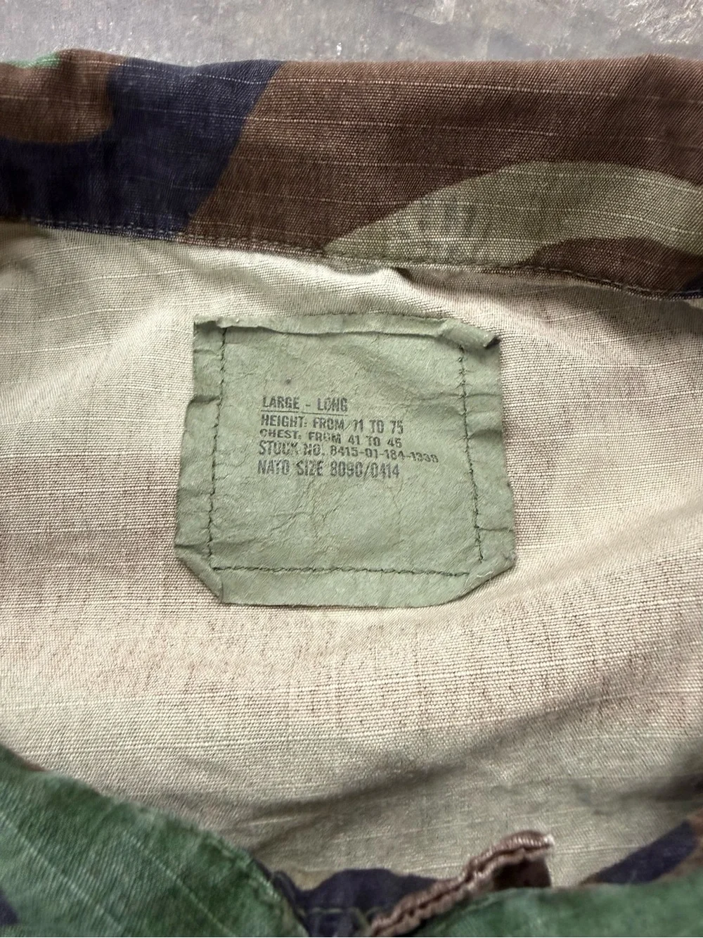 Vintage Early Issue USMC M81 Woodland BDU Jacket Large Long